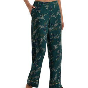 HANRO Womens Celia Pajama Pants,Kelp Garden,Medium
